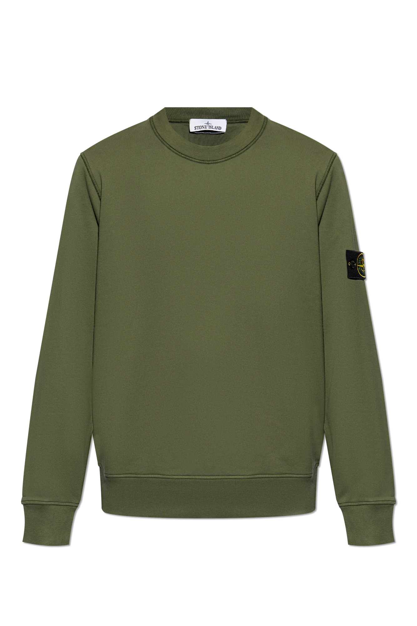 StasanetShops Australia Mariposa Brushed Terry Hoodie Green sweatshirt army with logo patch Stone Island